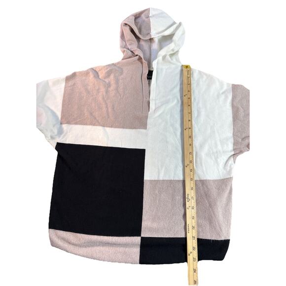 Aaeda Von Mauer Womens Color Block Sweater Hoodie V Neck Large - Picture 10 of 12